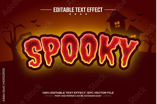 Spooky 3D editable text effect template