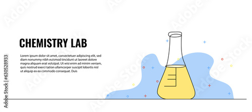 Vector illustration of a glass tubes of chemical lab equipment. Modern flat in continuous line style.