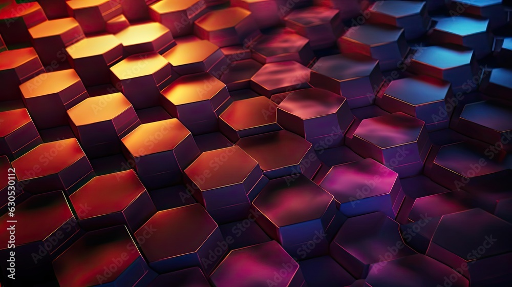 Fototapeta premium modern symmetrical hexagon arrangement with gradient color for wallpaper or background