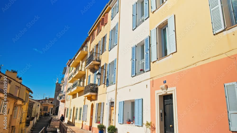 Architectural structures to admire in Cannes, French Riviera. Old colorful historical buildings in France. Architectural structures to admire in Cannes, French Riviera. Old colorful historical buildings in France.