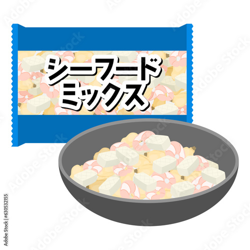 シーフードミックスのイラスト
