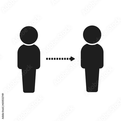 2人の人型のアイコンと右向きの矢印 - 相関図･人間関係のイメージ素材
