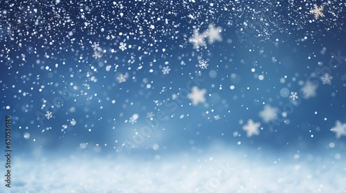 christmas background with snowflakes. Generative Ai. © PETR BABKIN