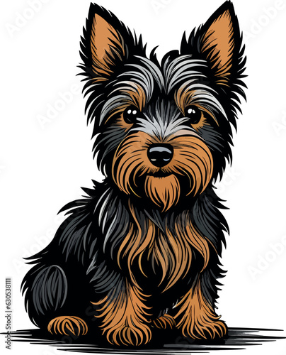 Wonderful and lovely vector art terrier puppy