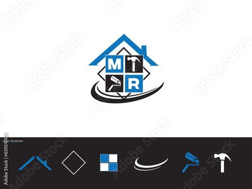 MR Building Logo, Real Estate Mr rm Logo Letter Design For You