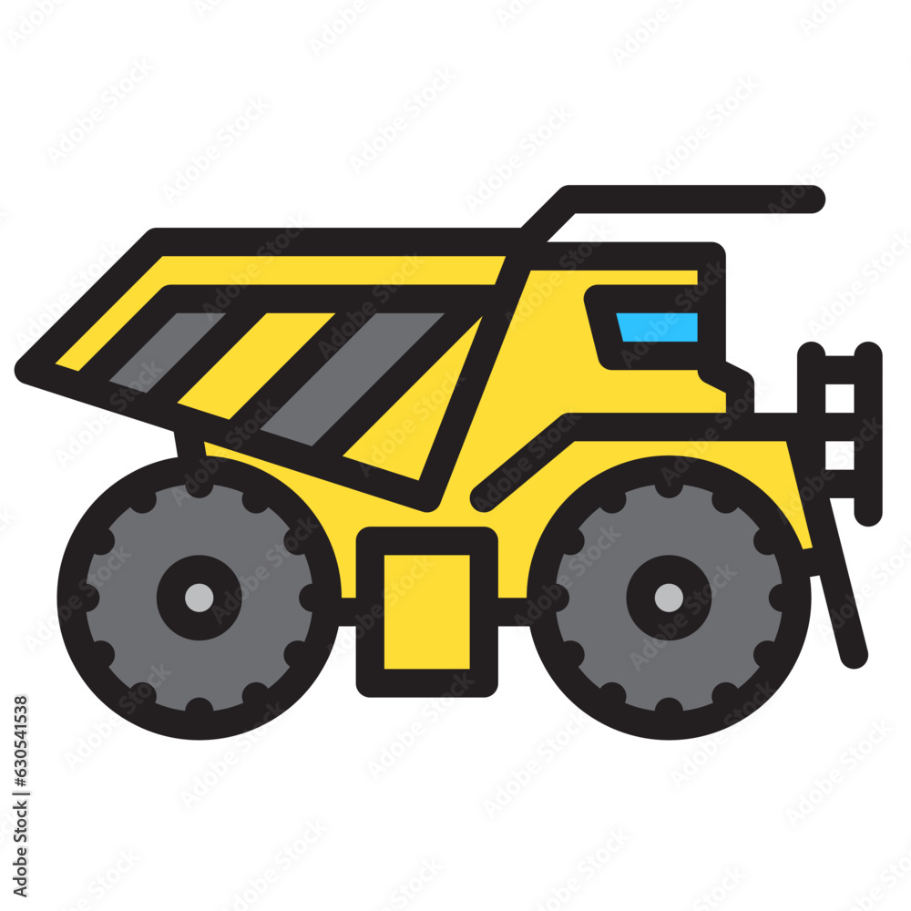 Dump Truck outline icon. Transportation illustration for templates, web design and infographics	
