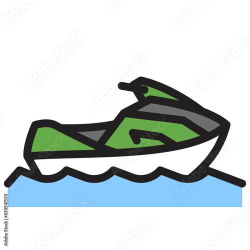 jetski single outline icon. Transportation illustration for templates, web design and infographics	
