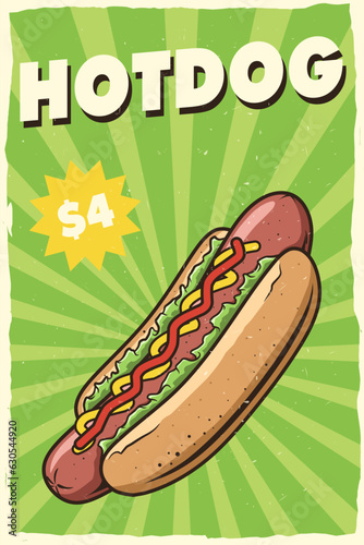 hotdog poster design for print