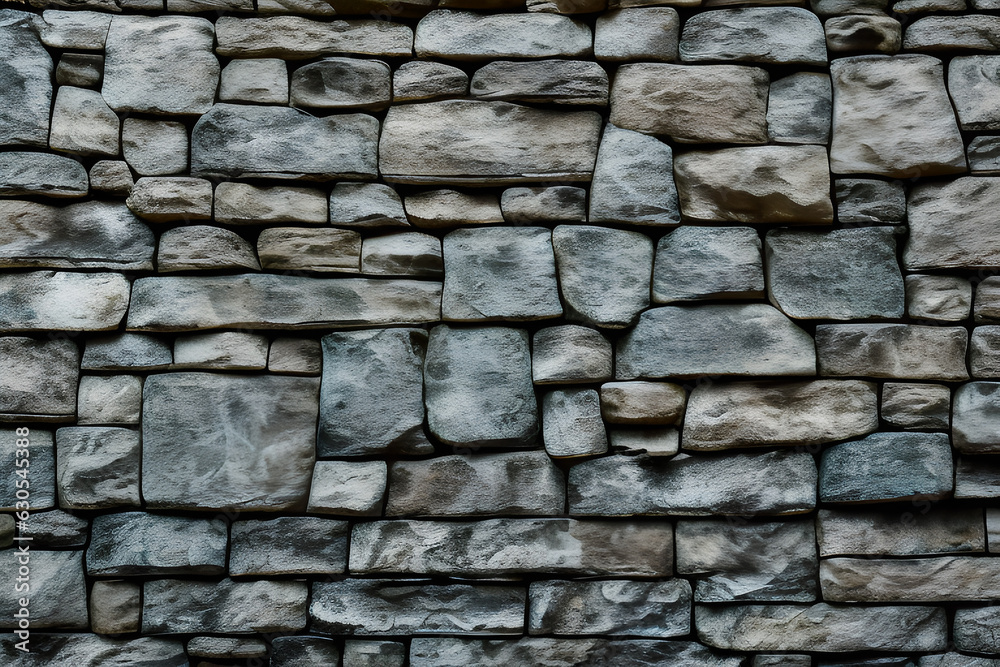 wall composed of rough stone masonry