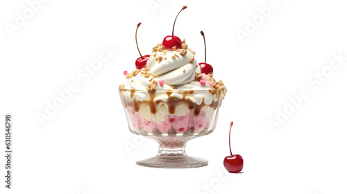 фотографія ice cream with cherries