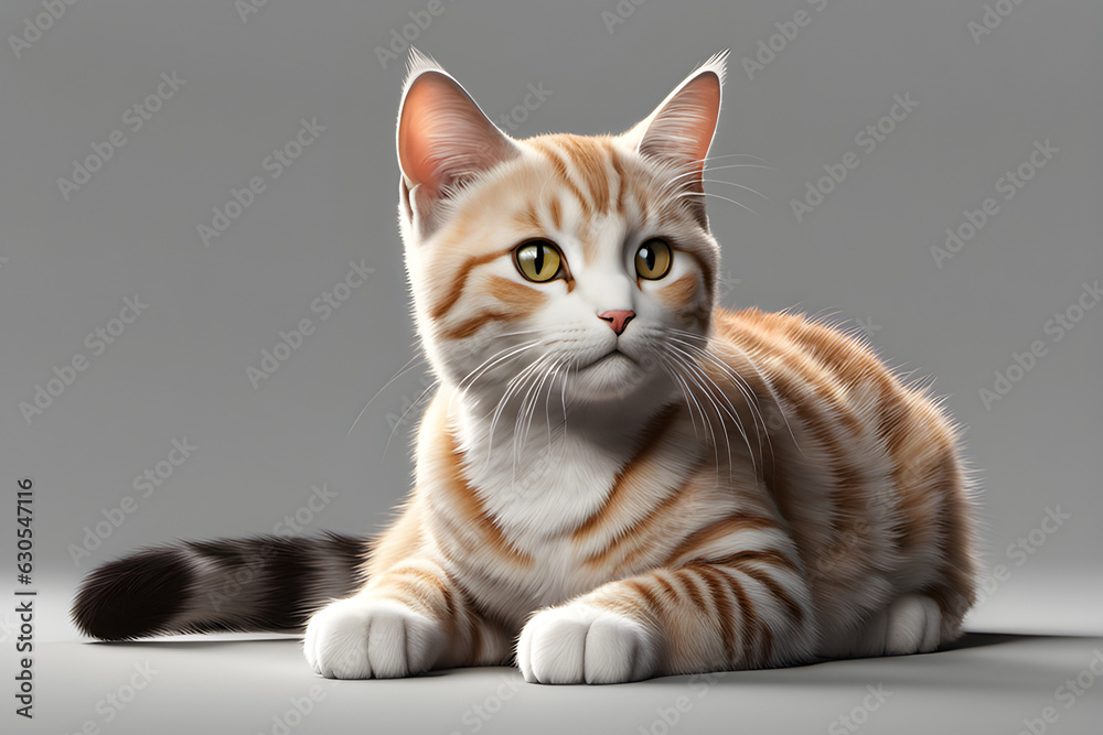 cat cute  isolated on transparent background 
Generative ai