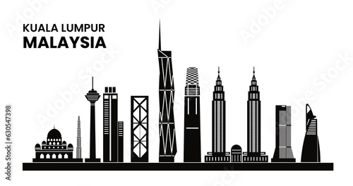 фотографія Vector City of Kuala Lumpur Malaysia famous landmarks background