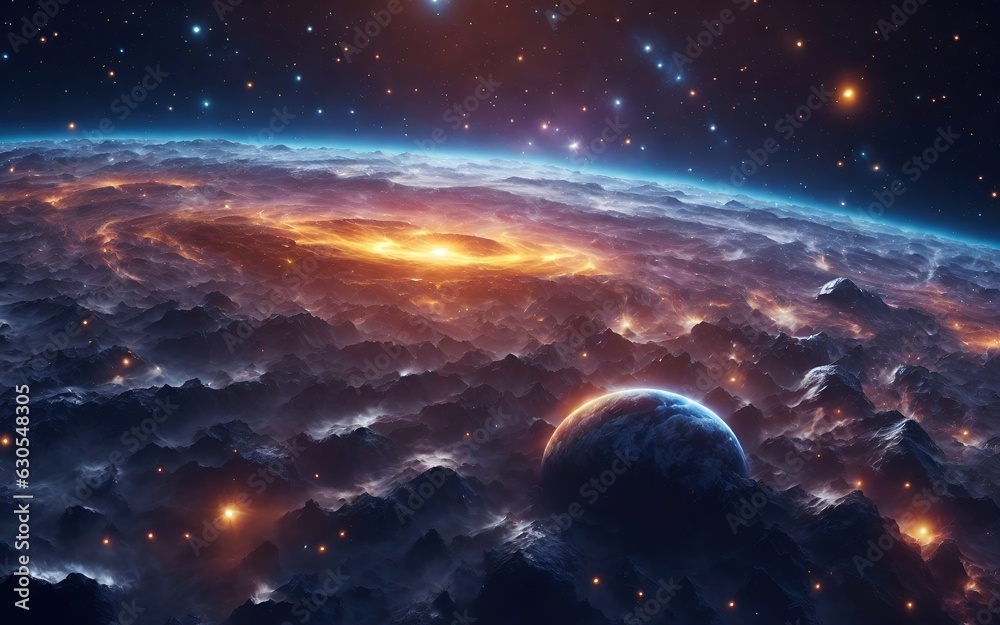 Nebula Galaxy Background. Cosmos Clouds And Beautiful Universe Night Stars.