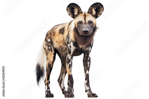 African Wild Dog isolated on transparent background. photo