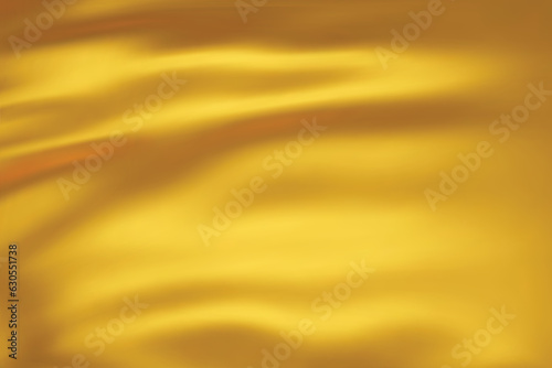 Close-up texture of dark yellow silk. Deep Yellow fabric smooth texture surface background. Yellow background, pattern, texture, template. 3D vector illustration. © vensto