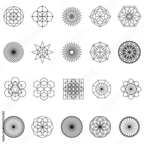 Geometric shape. Trendy hipster icons and logotypes. Religion, philosophy, spirituality, occultism,mysticism symbols collection