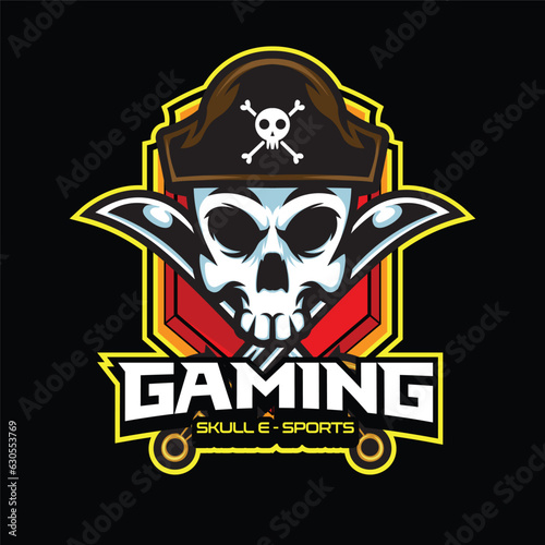 Pirates mascot logo with vector illustration in esport logo style