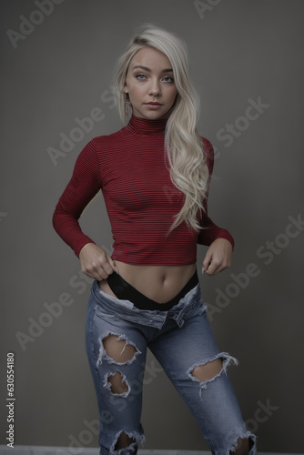 A blonde woman