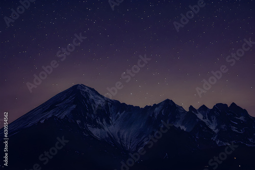 night,sky,star,mountain. Generative AI