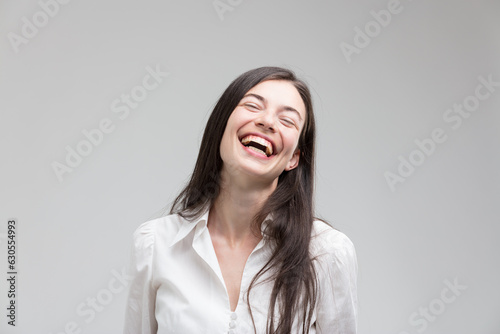 Intense happiness radiates from woman