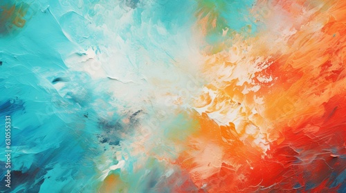 playful abstract orange and blue oil-paint texture background  generative ai
