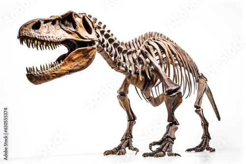 Dinosaur skeleton on white background © waranyu