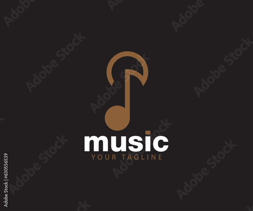 music logo design Note web logotype night party, disco, vocal course, composer, singer symbol