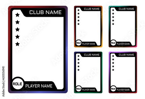 neon border or frame player template for game, trading card design template