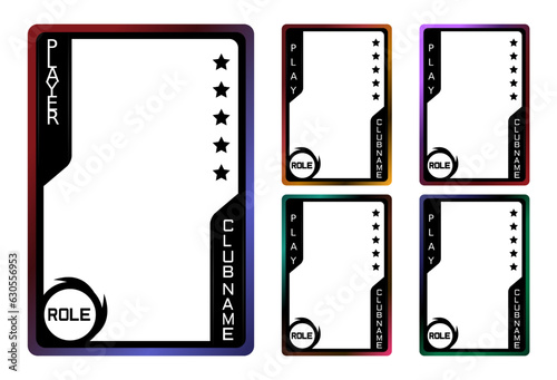 neon border or frame player template for game, trading card design template