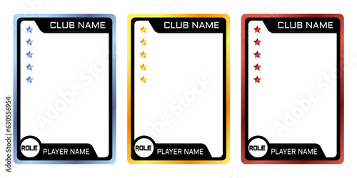 silver and gold edition border or frame player template for game, trading card palyer design template