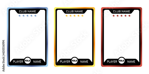 silver and gold edition border or frame player template for game, trading card palyer design template