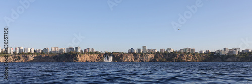 Panoramic view of the city coastline with buildings.