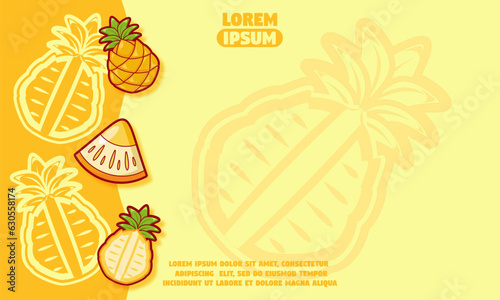 yellow background with silhouette of pineapple icon