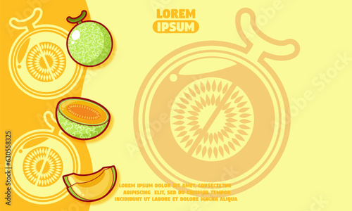yellow background with silhouette of melon icon