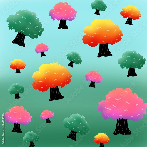 seamless pattern with trees