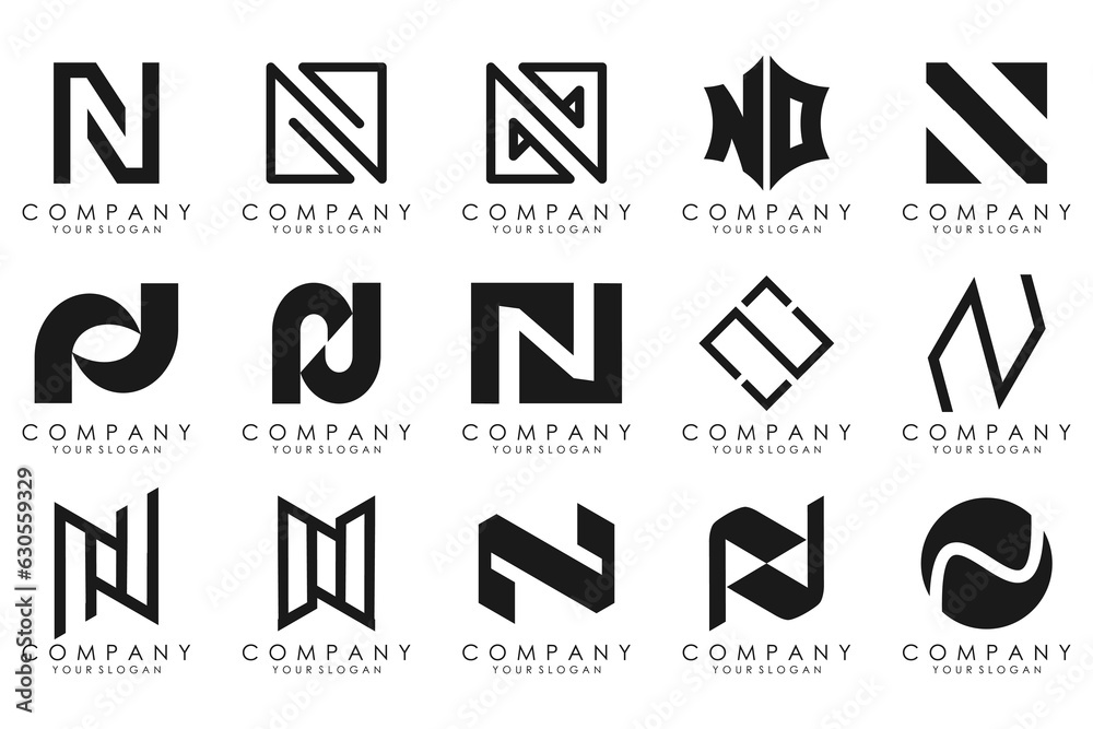 set of Abstract letter N logo design. modern creative logotype monogram icon design inspiration. set of Abstract letter N logo design. modern creative logotype monogram icon design inspiration.