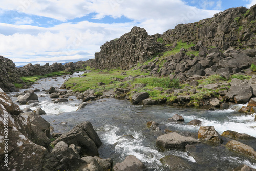 scenic landscape in the thingvellir national park, Iceland