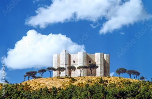 Obraz na plátně Castel del Monte is situated on a solitary hill in southeast Italy area Apulia