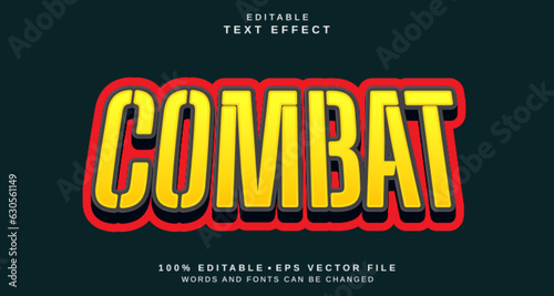 Editable text style effect - Combat text style theme.