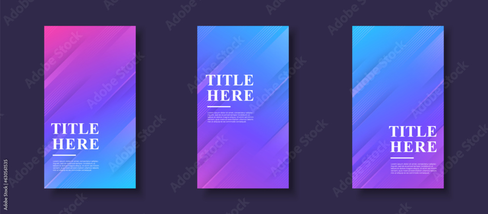 Creative Story Pack background. colorful, blue and purple gradations, salsh