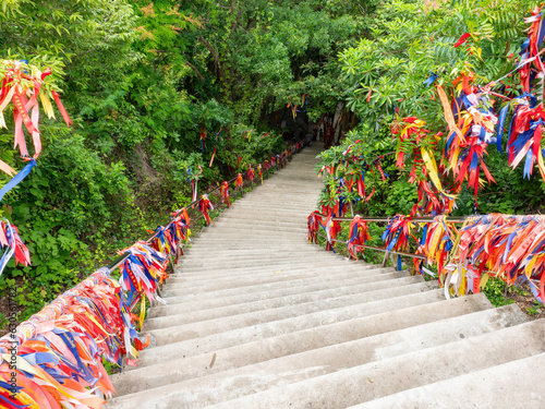 Stairs at Wat Khao Tabaek in Chonburi, Thailand photo