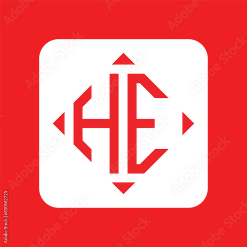 Creative simple Initial Monogram HE Logo Designs.