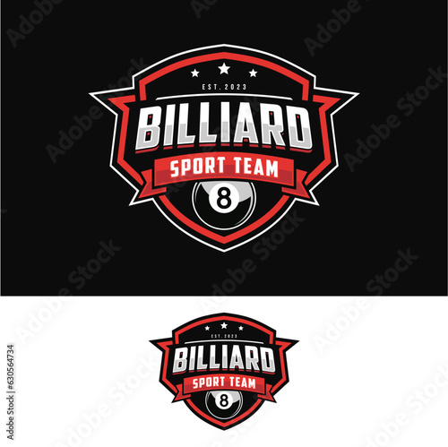 Billiard club Logo Template Design, Sports label vector illustration