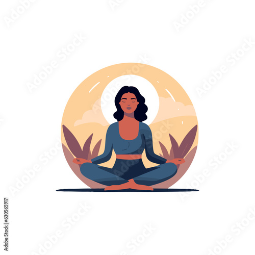 woman sitting in lotus position meditating