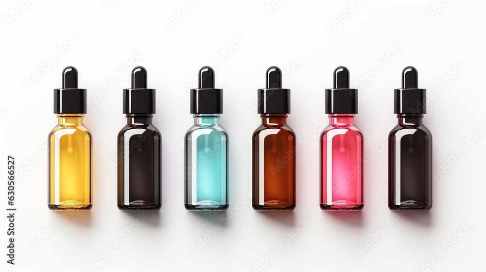 Mockup glass dropper bottle isolated white background Mockup glass dropper bottle isolated white background