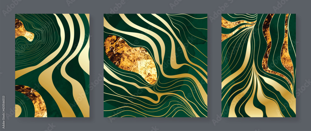 luxury-gold-wall-art-wallpaper-watercolor-dark-green-and-gold-foil