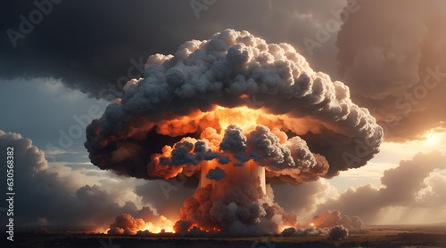 核兵器、キノコ雲、原爆｜nuclear weapons, mushroom clouds, atomic bombs. Generative AI photo