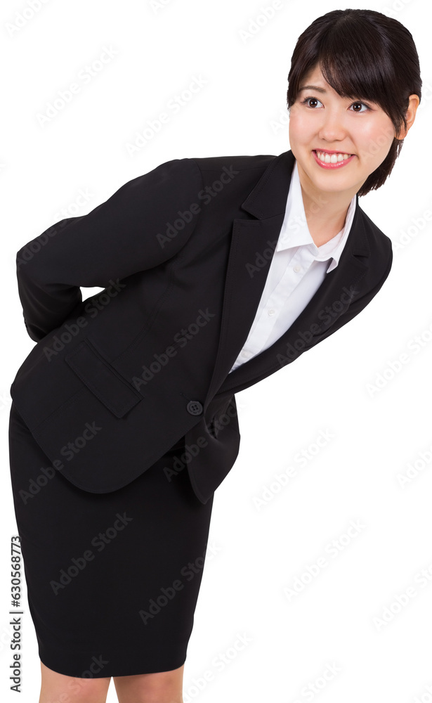 Digital png photo of happy asian businesswoman on transparent background Digital png photo of happy asian businesswoman on transparent background