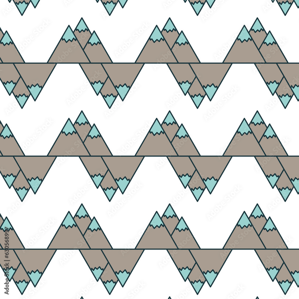 Fototapeta premium Digital png illustration of mountains pattern on transparent background