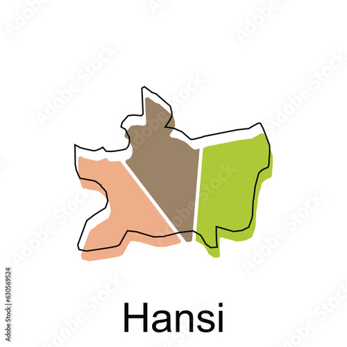 Map of Hansi modern outline, High detailed vector illustration Design Template, suitable for your company photo